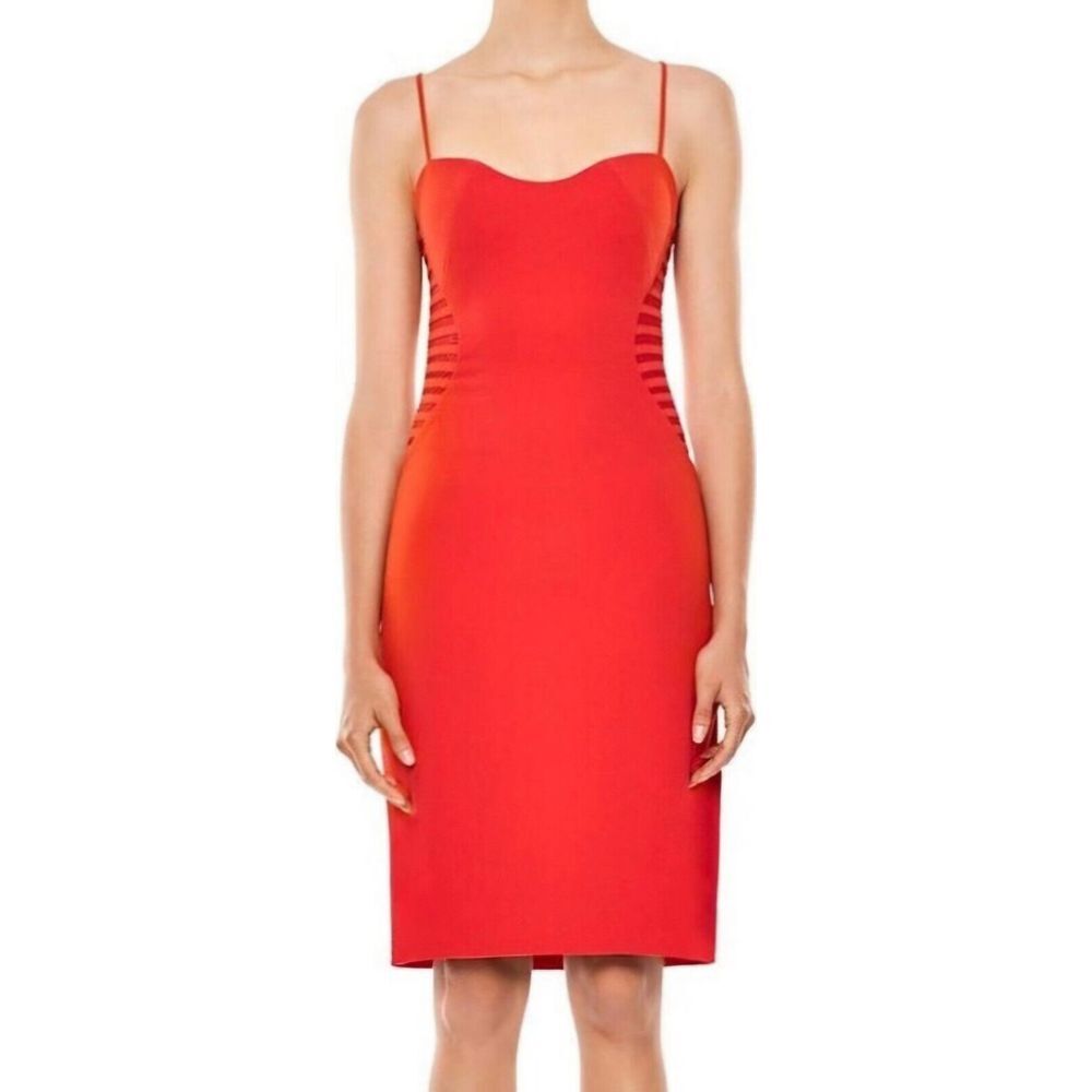 Halston Heritage Evening Collection Knee-length Rose Red Gown Size 4